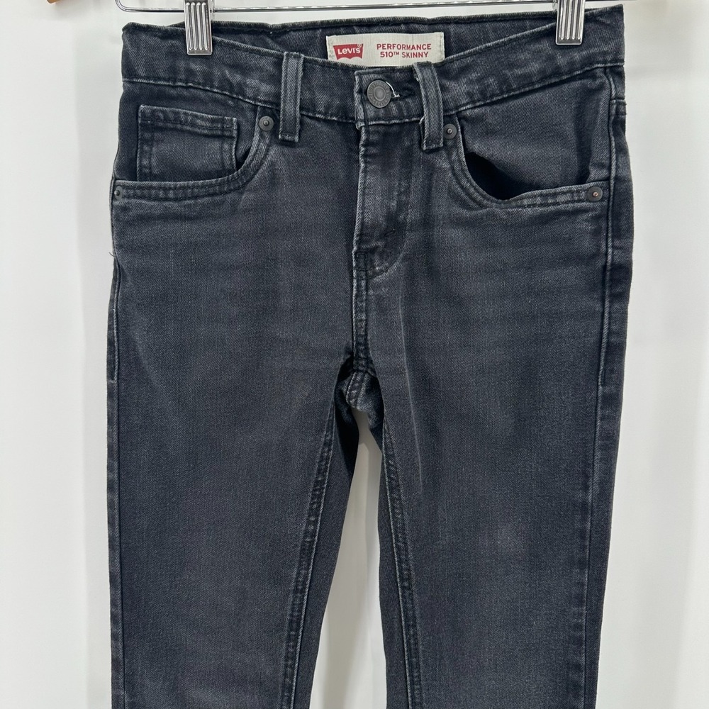 Levi's 510 Performance Skinny Jeans Boys 10 REG 25x26 Black Denim Stretch Street